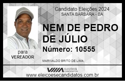 Candidato NEM DE PEDRO DE JÚLIO 2024 - SANTA BÁRBARA - Eleições