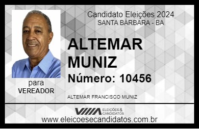 Candidato ALTEMAR MUNIZ 2024 - SANTA BÁRBARA - Eleições