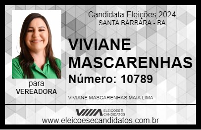 Candidato VIVIANE MASCARENHAS 2024 - SANTA BÁRBARA - Eleições