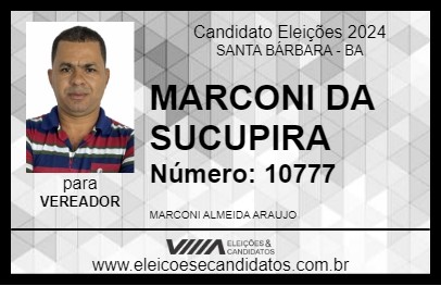 Candidato MARCONI DA SUCUPIRA 2024 - SANTA BÁRBARA - Eleições