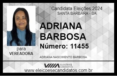 Candidato ADRIANA BARBOSA 2024 - SANTA BÁRBARA - Eleições