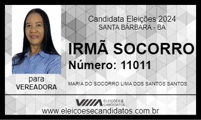 Candidato IRMÃ SOCORRO 2024 - SANTA BÁRBARA - Eleições