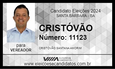 Candidato CRISTÓVÃO 2024 - SANTA BÁRBARA - Eleições