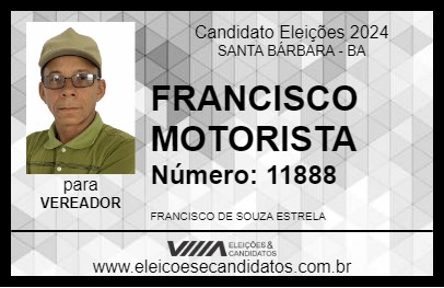 Candidato FRANCISCO MOTORISTA 2024 - SANTA BÁRBARA - Eleições