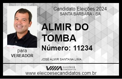 Candidato ALMIR DO TOMBA 2024 - SANTA BÁRBARA - Eleições