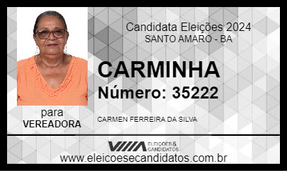 Candidato CARMINHA 2024 - SANTO AMARO - Eleições