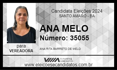 Candidato ANA MELO 2024 - SANTO AMARO - Eleições