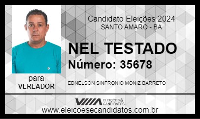 Candidato NEL TESTADO 2024 - SANTO AMARO - Eleições