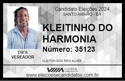 Candidato KLEITINHO DO HARMONIA 2024 - SANTO AMARO - Eleições