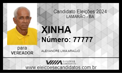 Candidato XINHA 2024 - LAMARÃO - Eleições