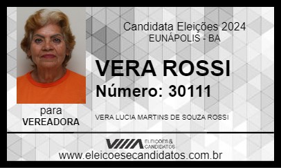 Candidato VERA ROSSI 2024 - EUNÁPOLIS - Eleições