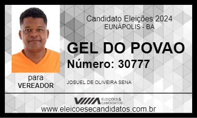 Candidato GEL DO POVAO 2024 - EUNÁPOLIS - Eleições