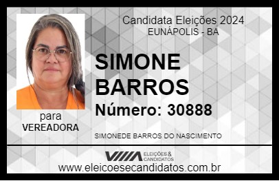 Candidato SIMONE BARROS 2024 - EUNÁPOLIS - Eleições