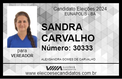 Candidato SANDRA CARVALHO 2024 - EUNÁPOLIS - Eleições