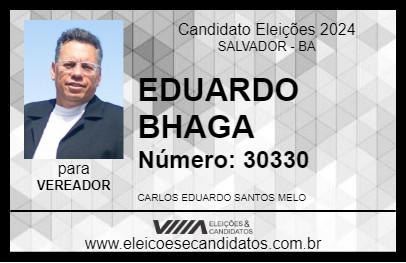 Candidato EDUARDO BHAGA 2024 - SALVADOR - Eleições