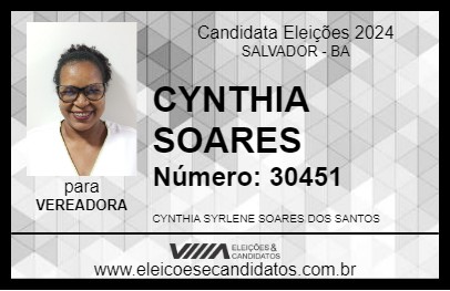 Candidato CYNTHIA SOARES 2024 - SALVADOR - Eleições