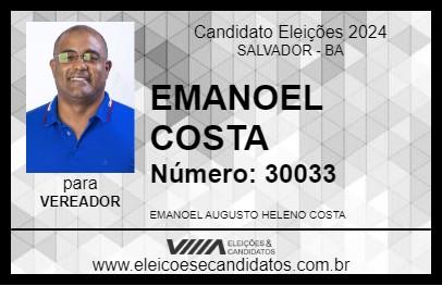 Candidato EMANOEL COSTA 2024 - SALVADOR - Eleições