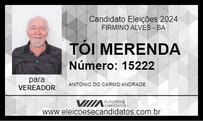 Candidato TÓI MERENDA 2024 - FIRMINO ALVES - Eleições