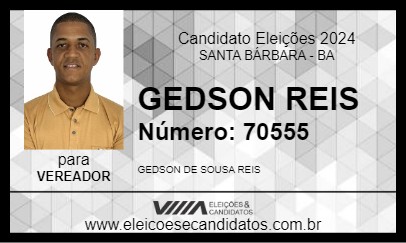 Candidato GEDSON REIS 2024 - SANTA BÁRBARA - Eleições