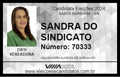 Candidato SANDRA DO SINDICATO 2024 - SANTA BÁRBARA - Eleições