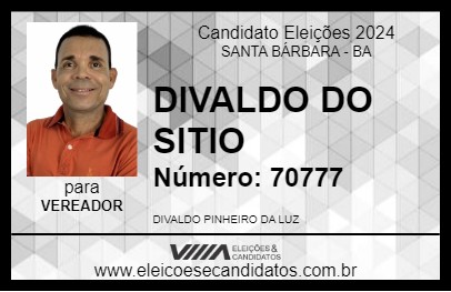 Candidato DIVALDO DO SITIO 2024 - SANTA BÁRBARA - Eleições