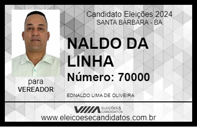 Candidato NALDO DA LINHA 2024 - SANTA BÁRBARA - Eleições