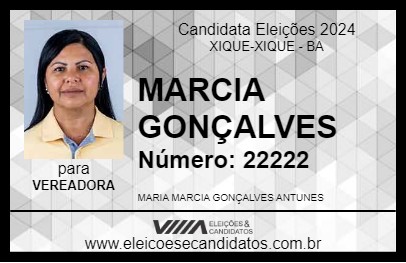 Candidato MARCIA GONÇALVES 2024 - XIQUE-XIQUE - Eleições