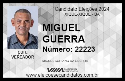 Candidato MIGUEL GUERRA 2024 - XIQUE-XIQUE - Eleições