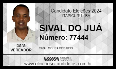 Candidato SIVAL DO JUÁ 2024 - ITAPICURU - Eleições