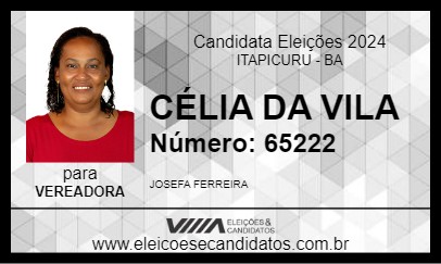 Candidato CÉLIA DA VILA 2024 - ITAPICURU - Eleições