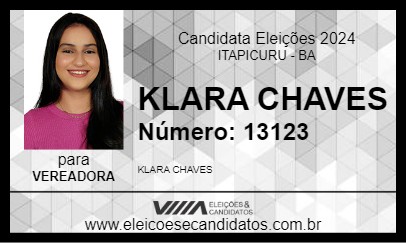 Candidato KLARA CHAVES 2024 - ITAPICURU - Eleições