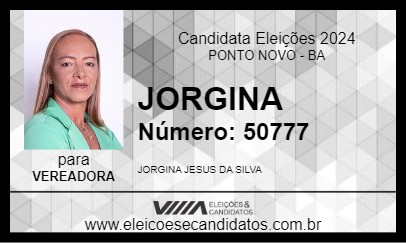 Candidato JORGINA 2024 - PONTO NOVO - Eleições