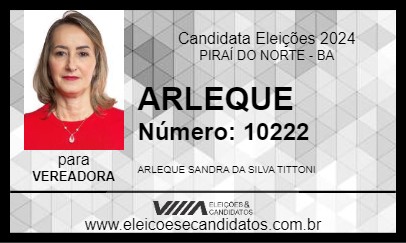 Candidato ARLEQUE 2024 - PIRAÍ DO NORTE - Eleições