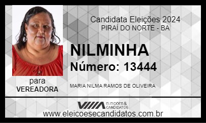 Candidato NILMINHA 2024 - PIRAÍ DO NORTE - Eleições