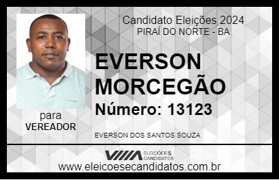 Candidato EVERSON MORCEGÃO 2024 - PIRAÍ DO NORTE - Eleições