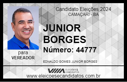 Candidato JUNIOR BORGES 2024 - CAMAÇARI - Eleições