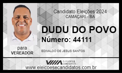 Candidato DUDU DO POVO 2024 - CAMAÇARI - Eleições