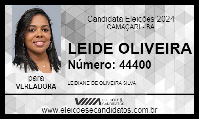 Candidato LEIDE OLIVEIRA 2024 - CAMAÇARI - Eleições