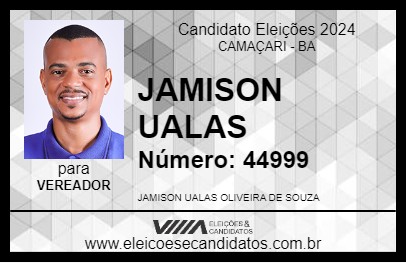 Candidato JAMISON UALAS 2024 - CAMAÇARI - Eleições