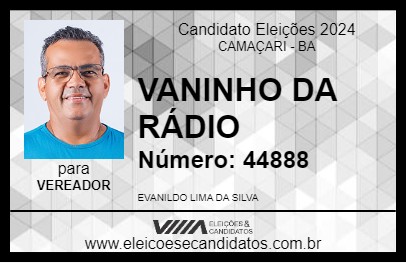 Candidato VANINHO DA RÁDIO 2024 - CAMAÇARI - Eleições