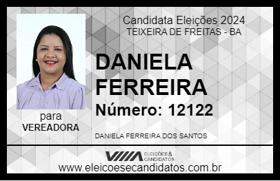 Candidato DANIELA FERREIRA 2024 - TEIXEIRA DE FREITAS - Eleições