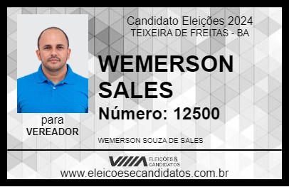 Candidato WEMERSON SALES 2024 - TEIXEIRA DE FREITAS - Eleições