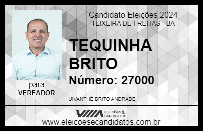 Candidato TEQUINHA BRITO 2024 - TEIXEIRA DE FREITAS - Eleições