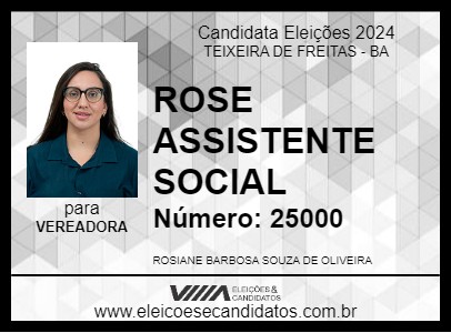 Candidato ROSE ASSISTENTE SOCIAL 2024 - TEIXEIRA DE FREITAS - Eleições