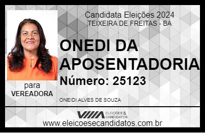 Candidato ONEDI DA APOSENTADORIA 2024 - TEIXEIRA DE FREITAS - Eleições