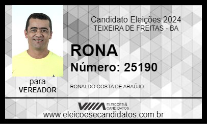 Candidato RONA 2024 - TEIXEIRA DE FREITAS - Eleições