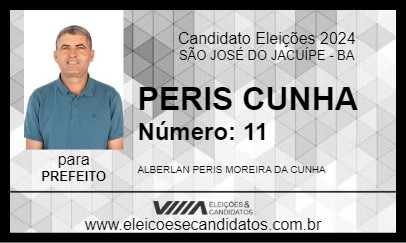 Candidato PERIS CUNHA 2024 - SÃO JOSÉ DO JACUÍPE - Eleições