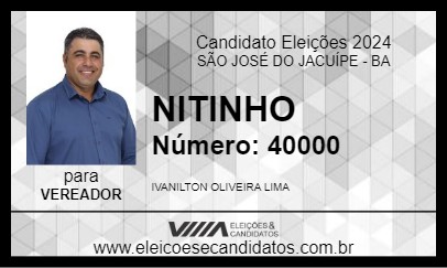 Candidato NITINHO 2024 - SÃO JOSÉ DO JACUÍPE - Eleições