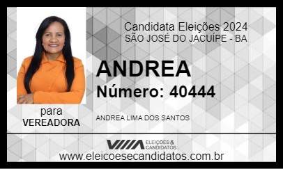 Candidato ANDREA 2024 - SÃO JOSÉ DO JACUÍPE - Eleições