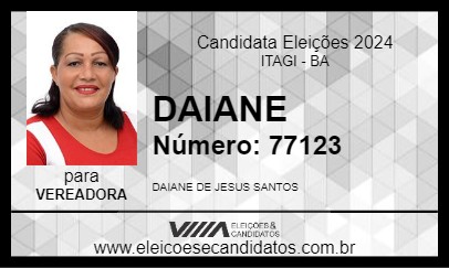 Candidato DAIANE 2024 - ITAGI - Eleições